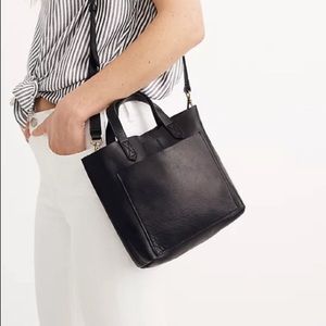 Madewell Medium Transport Crossbody Black Leather Satchel